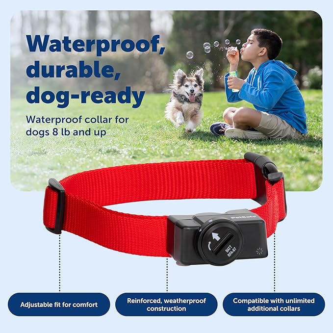PetSafe Original Wireless Electric Fence for Dogs, Portable for Travel Covers Up to 1/2 Acre, Waterproof Collar for Pets 8lb+ with Tone/Static (Gray), from the Parent Company of Invisible Fence Brand