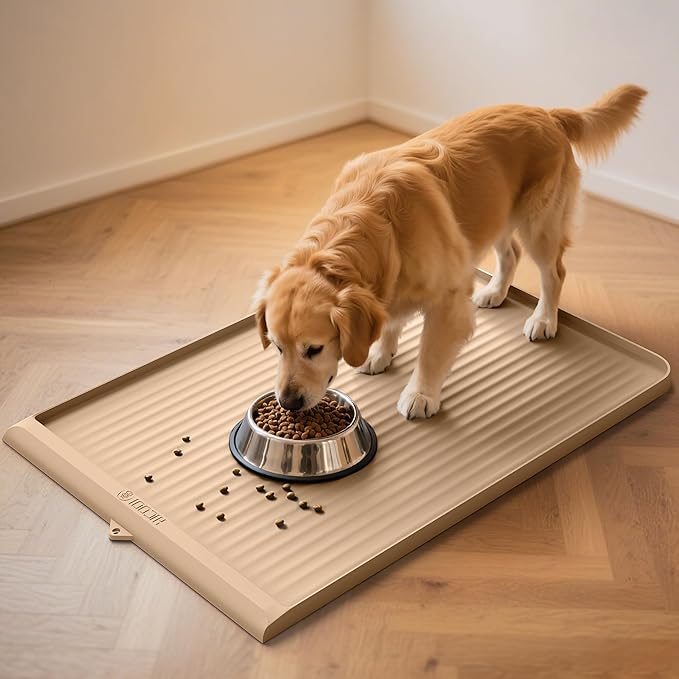 Dog Food Mat 36"x24", Waterproof Dog Bowl Mat