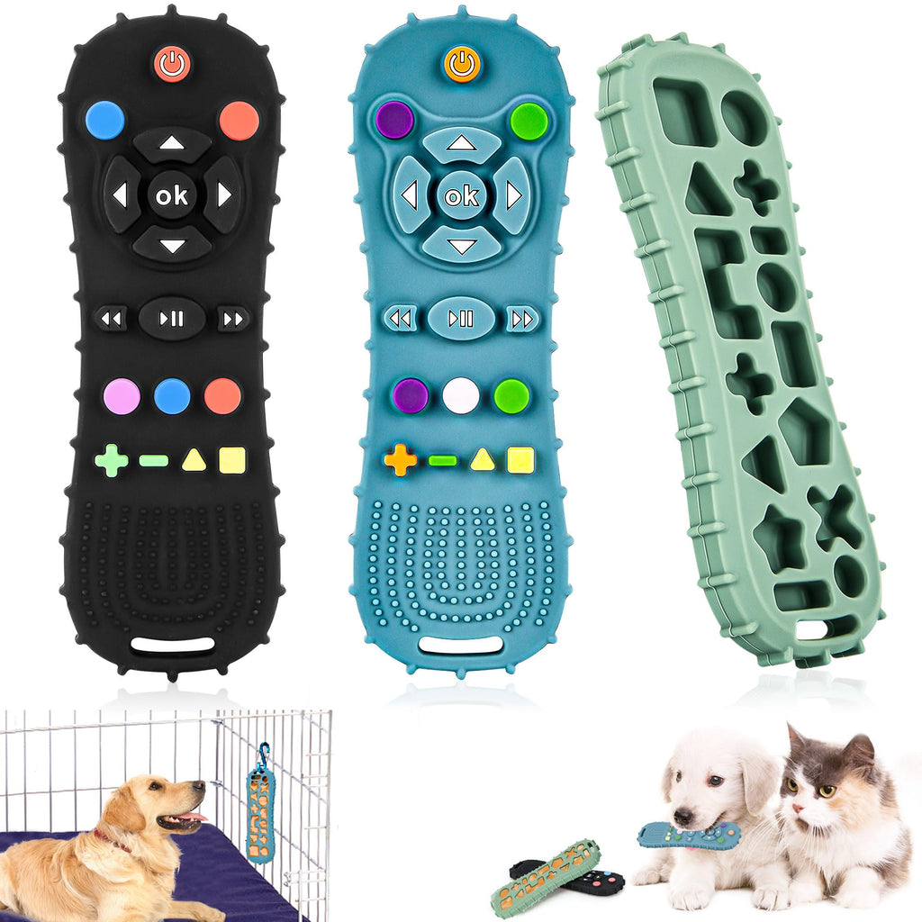 Natural Teething Rubber Chew Toys for Dogs - Stuffable Dog Toy for Extended Playtime - Chew & Fetch Toy for Puppies - for Small Puppies Tough Dog Toys for Aggressive Chewers Small Breed (Black)