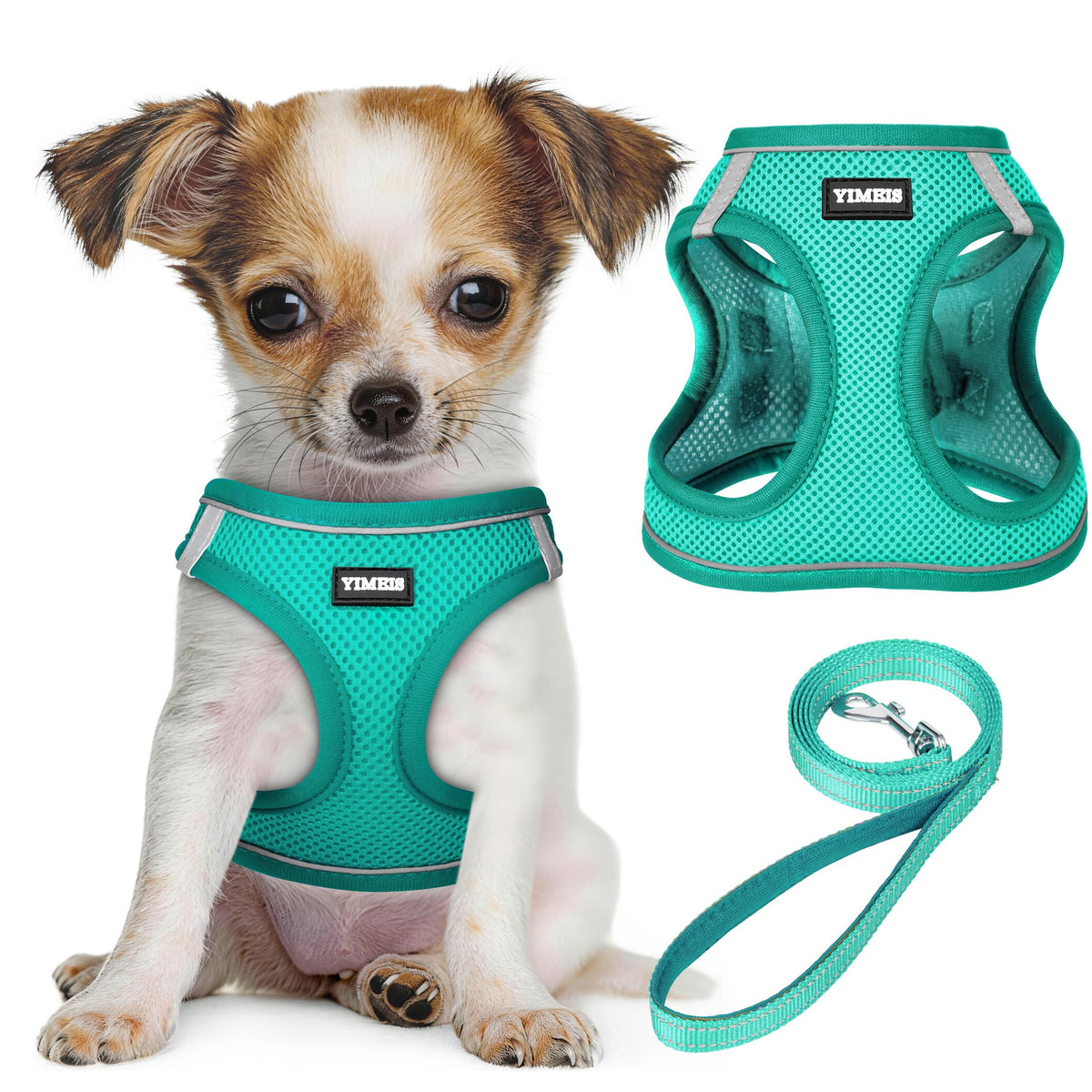 No Pull Dog Puppy Harness and Leash Set Reflective Mesh Vest Small