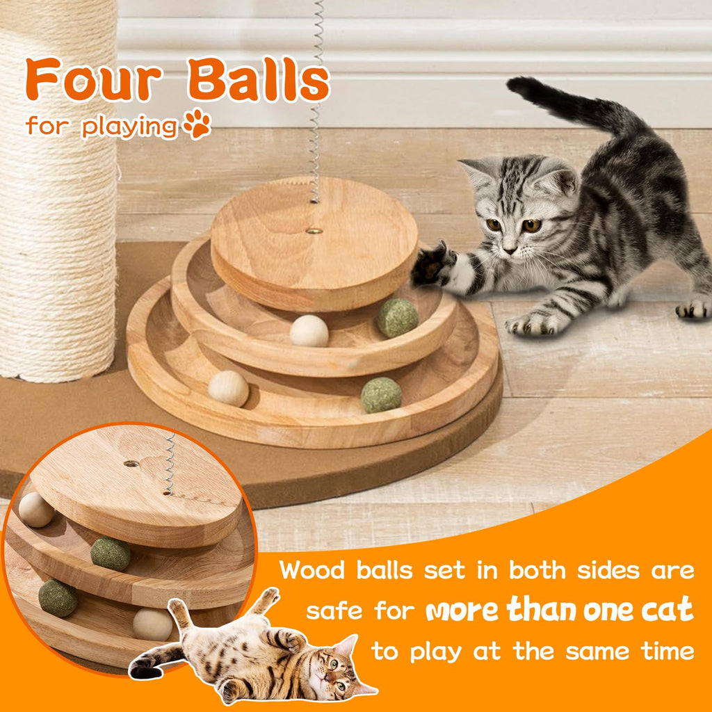 Hiyong Modern Cat Tree for Indoor Cats, 30 in Cat Tower with Basket Bed