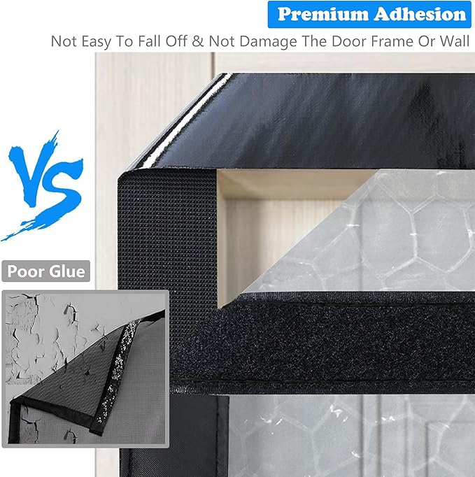 RELIANCER Magnetic Thermal Insulated Door Curtain,Waterproof EVA Door Cover,Fit Doors Size Up to 72"x82",Temperature Protection Insulated Doorway Curtain Partition,Patio Self-Closing Doors Net Screen