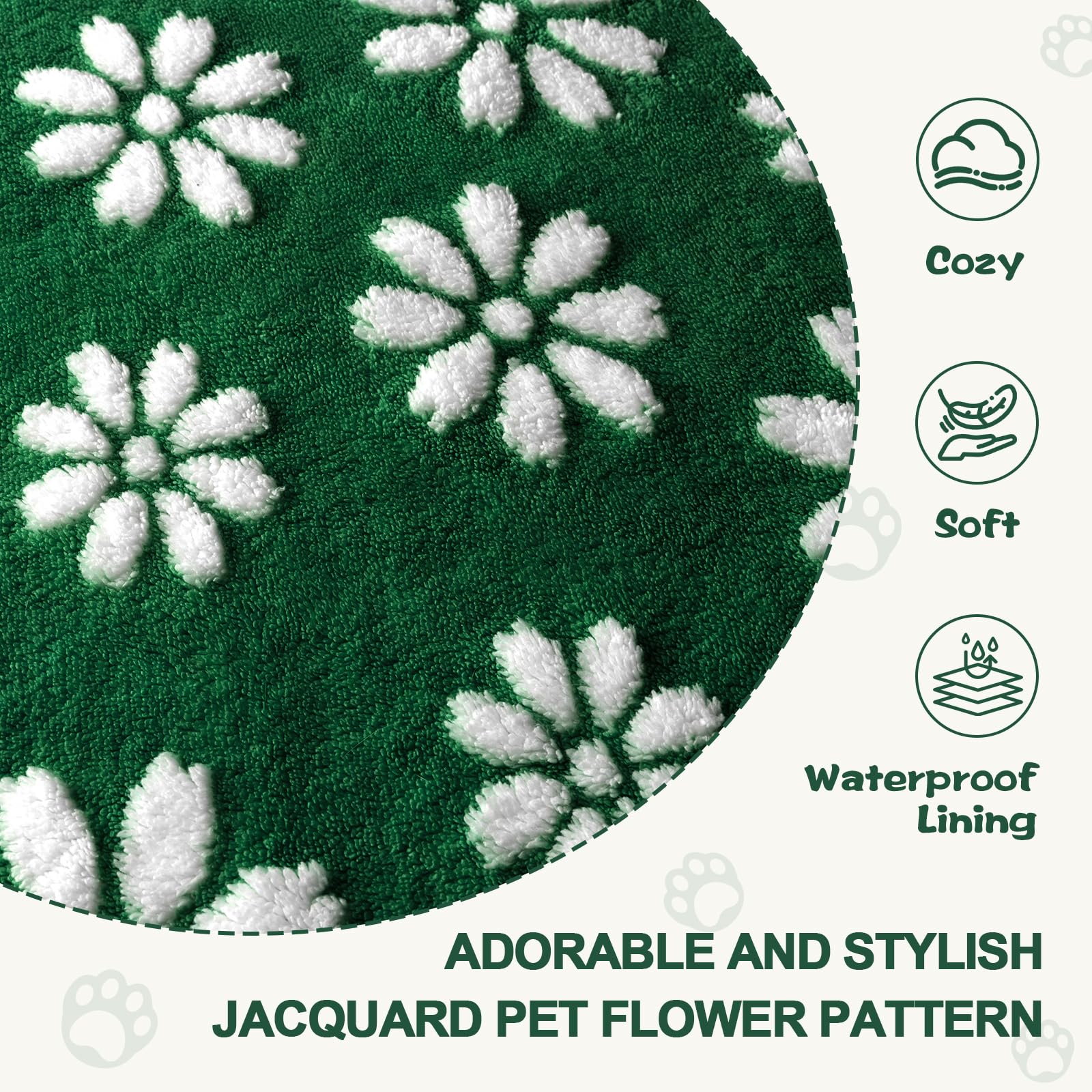 Yaning Cute Waterproof Blanket for Dog Puppy Cat, 30"x40", Green