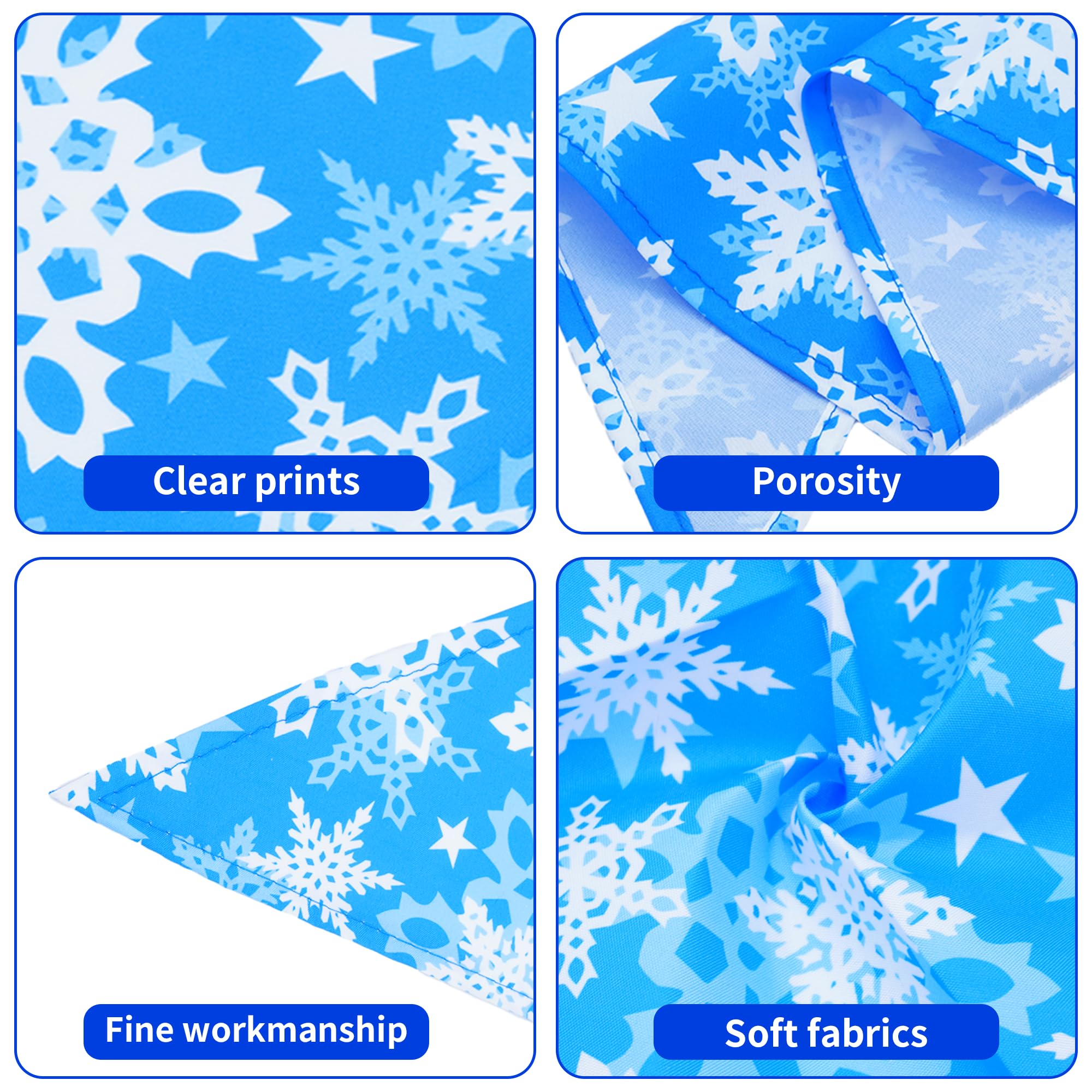 Pai Sence Winter Dog Bandanas Bulk for Medium Dogs Sewn Edge 25" 30Pcs M
