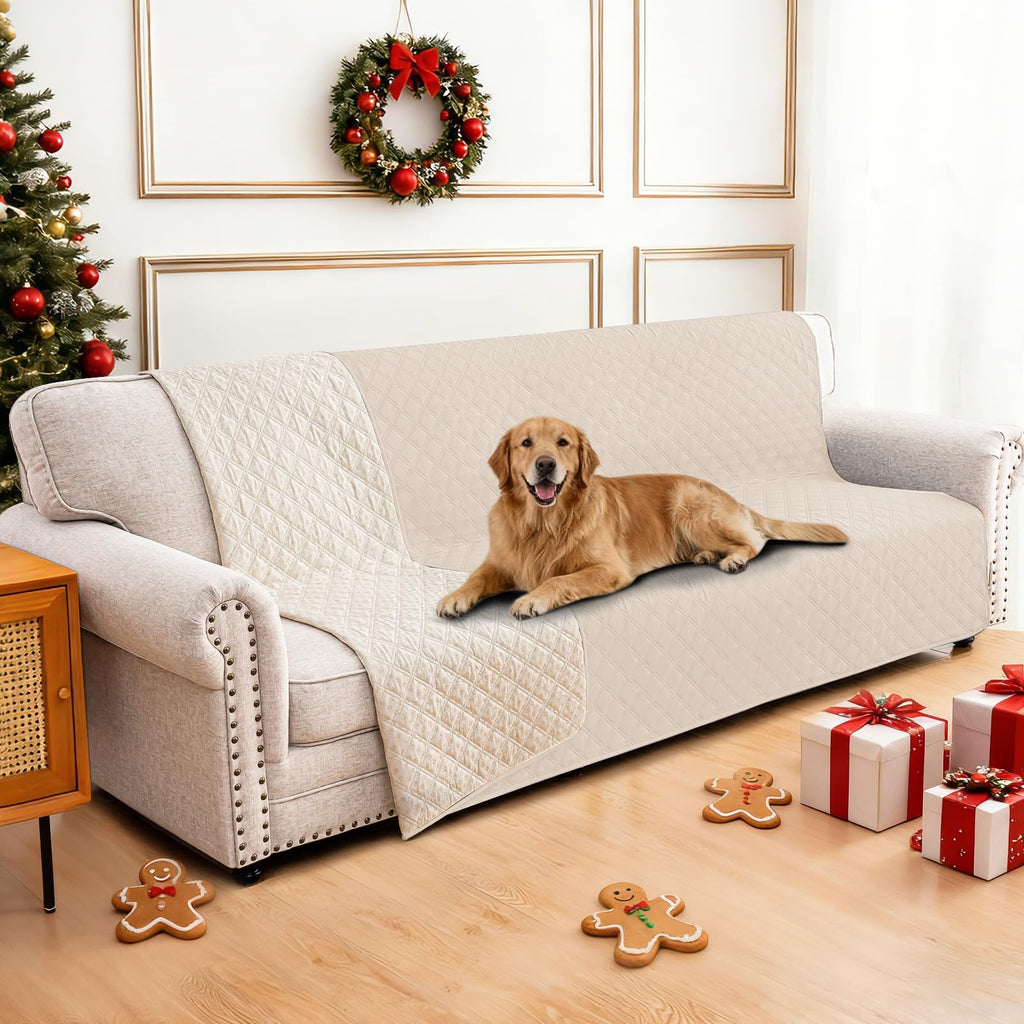 CYCMACO Waterproof Couch Covers for Pets, Waterproof Dog Bed Cover, Anti-Slip Soft Dog Blankets, Couch Cover for Dogs Washable, Pet Blanket for Puppy Large Dogs Cat (68x82 Inch, Beige)