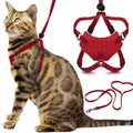 OutdoorBengal Houdini™ Escape Proof Cat Harness and Leash (Red, M/L)