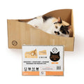 Necoichi Hideaway Cat Scratcher Box — Extra Large | Horizontal Scratch Pad + Lounger + Hideaway for Indoor Cats | 100% Recycled Cardboard, Chemical-Free