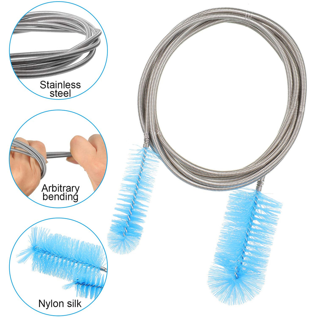 Patelai 3 Pcs Aquarium Filter Hose Brush Stainless Flexible 61 ''79 ''