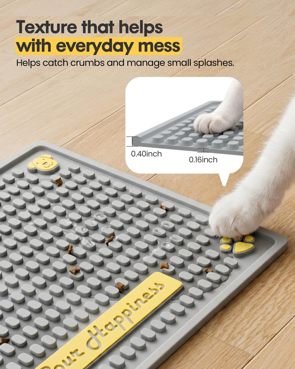 Tomxcute Cat Water Fountain Mat,Waterproof Non-Slip Pet Placemat,20 * 14"
