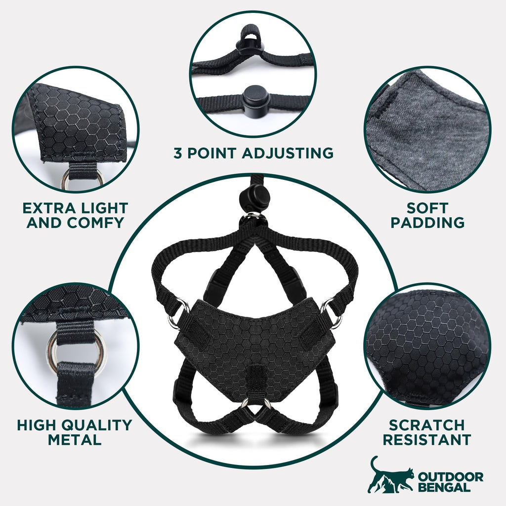 OutdoorBengal Houdini™ Escape Proof Kitten Harness and Leash (Red, S)