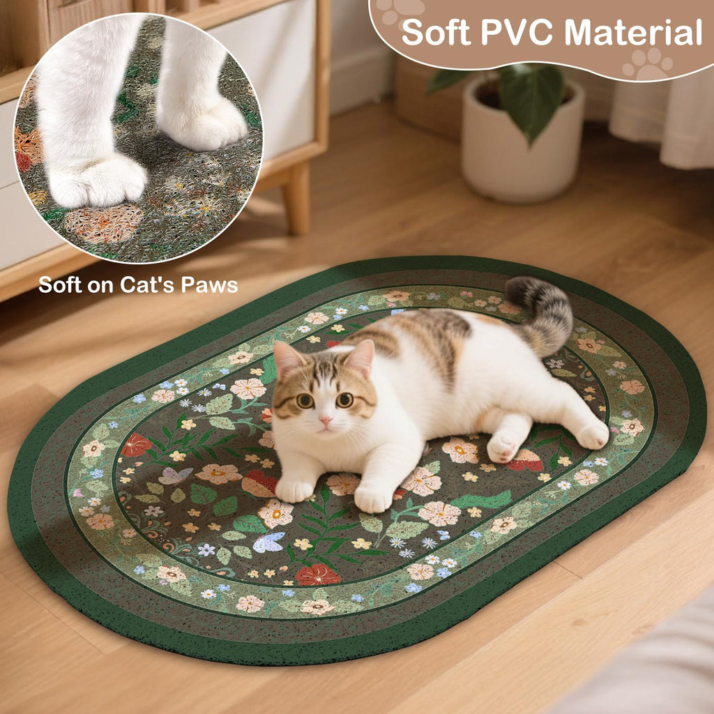 Bienbee Cat Litter Mat, 33" x 22" Dense Trapping Mesh for Litter Boxes