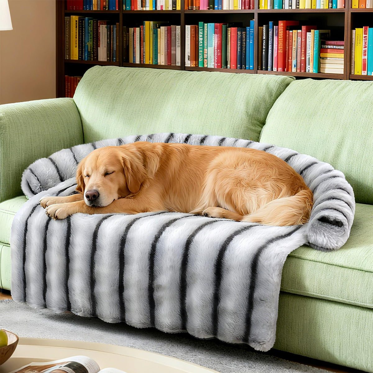 WATANIYA PET Large Dog Couch Bed, Fluffy Washable Couch Protector for Dogs with Removable Cover, Non-Slip Dog Sofa Bed, 45x37 Inch, Brown