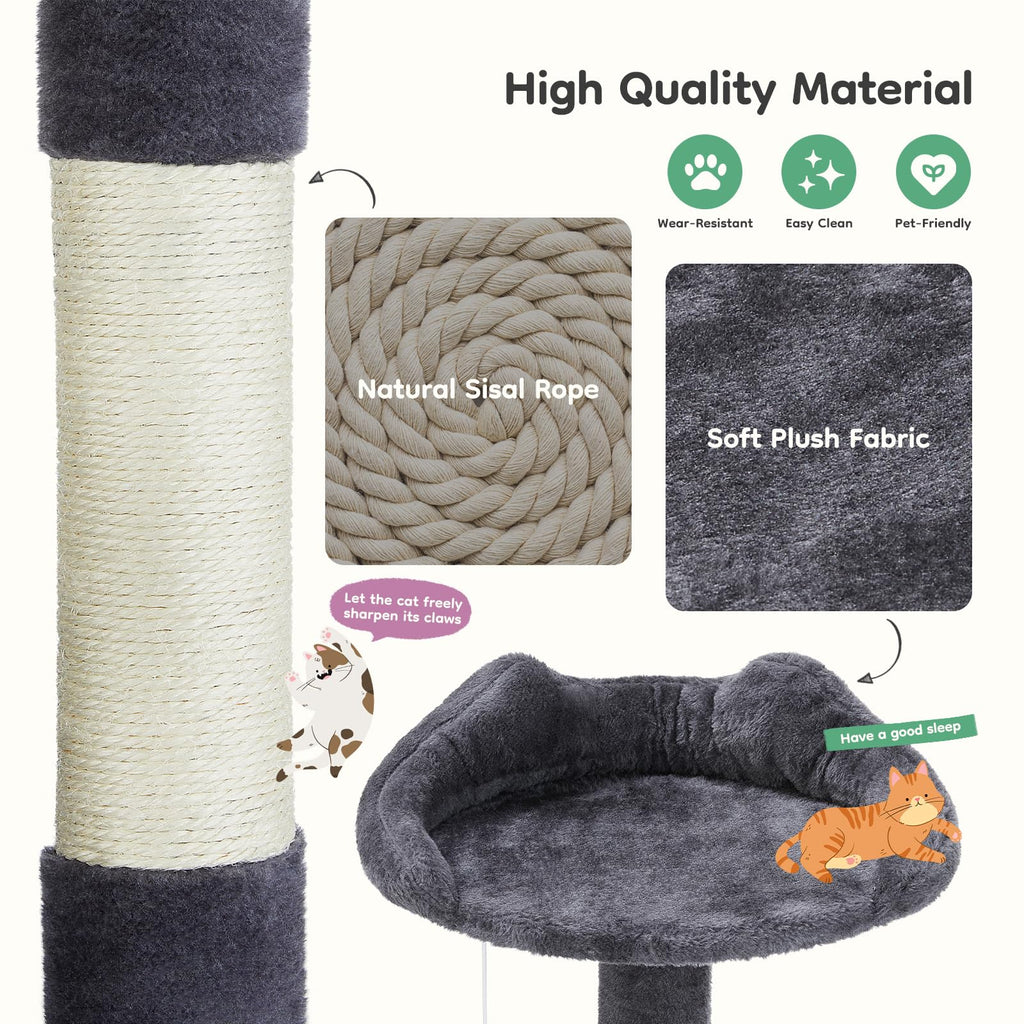 DUMOS 54 Inch Cat Tree Tower with Scratching Posts, Indoor Use