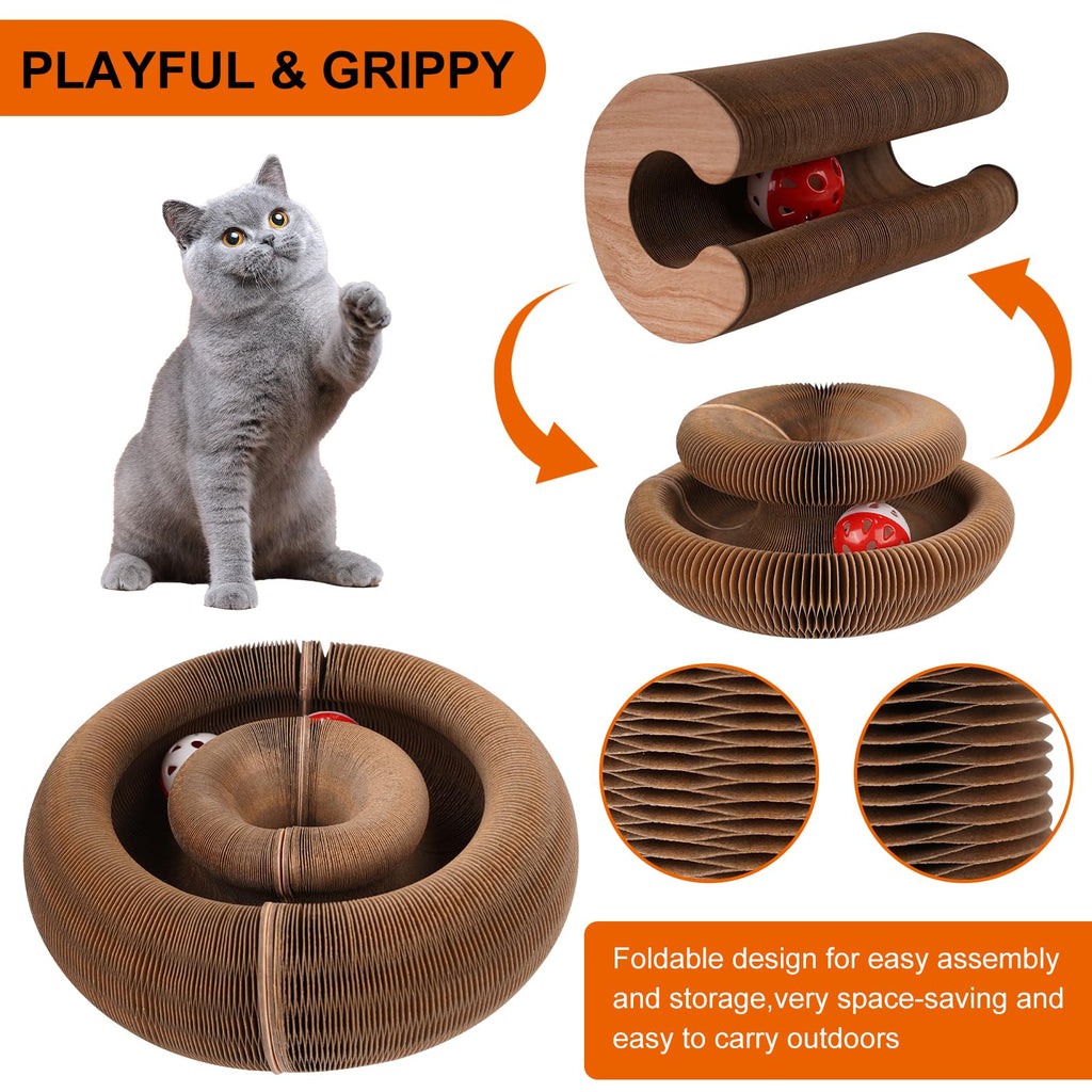 2Pcs Kitty Kurlz Cat Toy Magic Organ Cat Scratch, Kitten Cats Accordion Toy