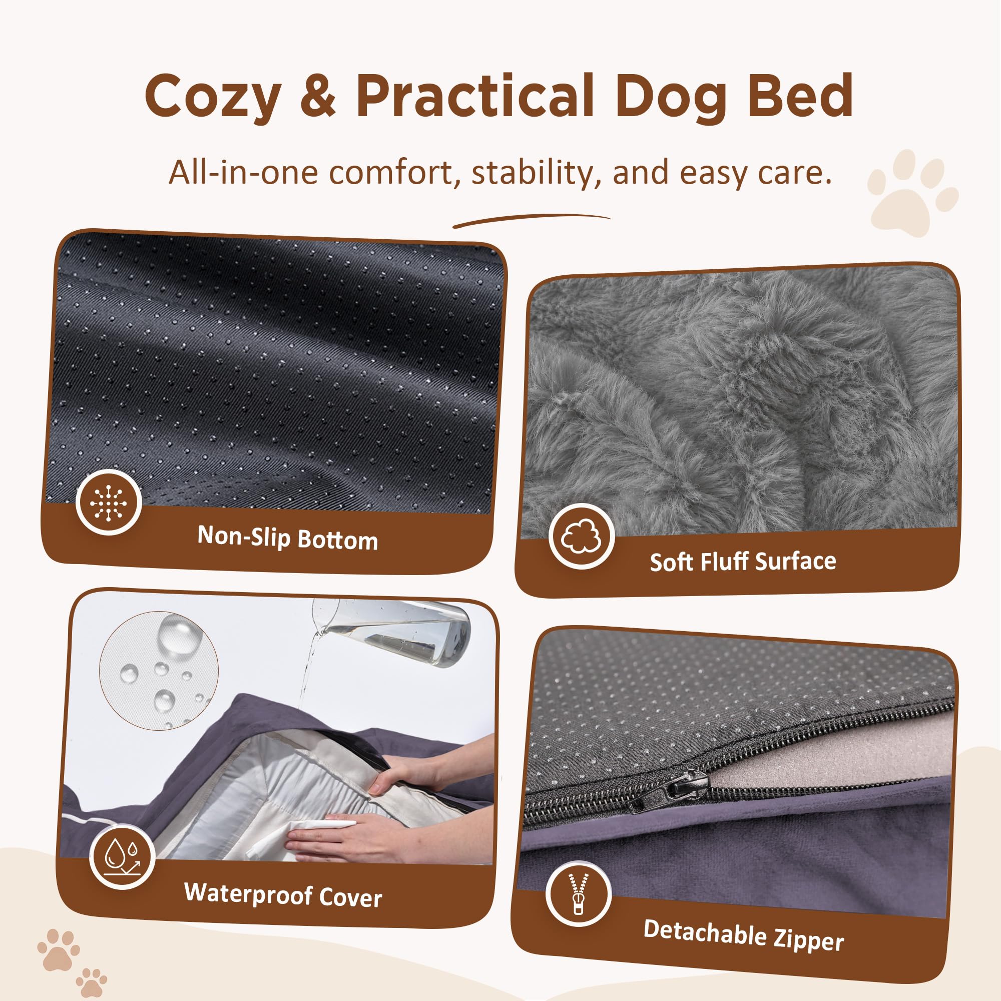 Comfort Expression Waterproof Orthopedic Dog Beds for Extra Large Dog