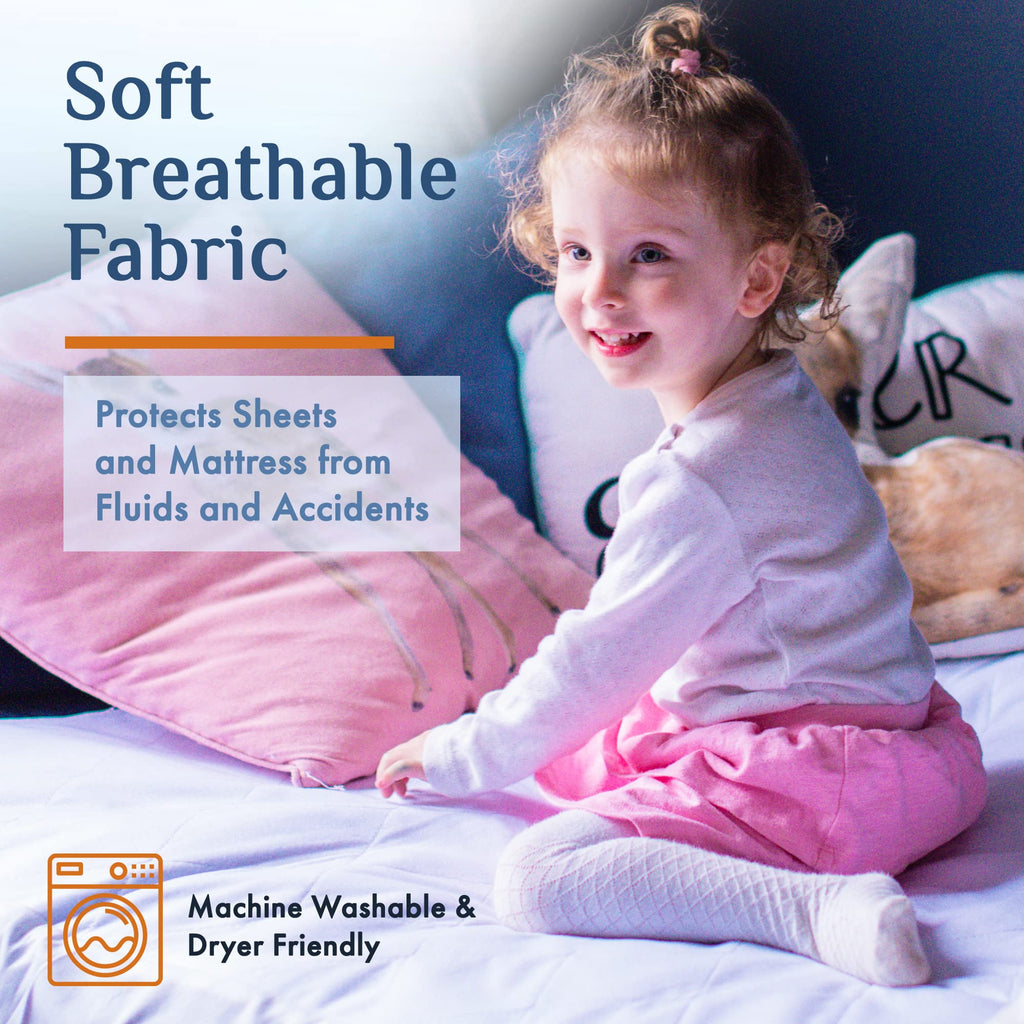 Washable Incontinence Bed Pad 36x60 – Soft, Absorbent & Waterproof Mattress Protector with Tuck-in Sides – Reusable Full/Queen Size Underpads for Kids, Adults, Seniors & Pets