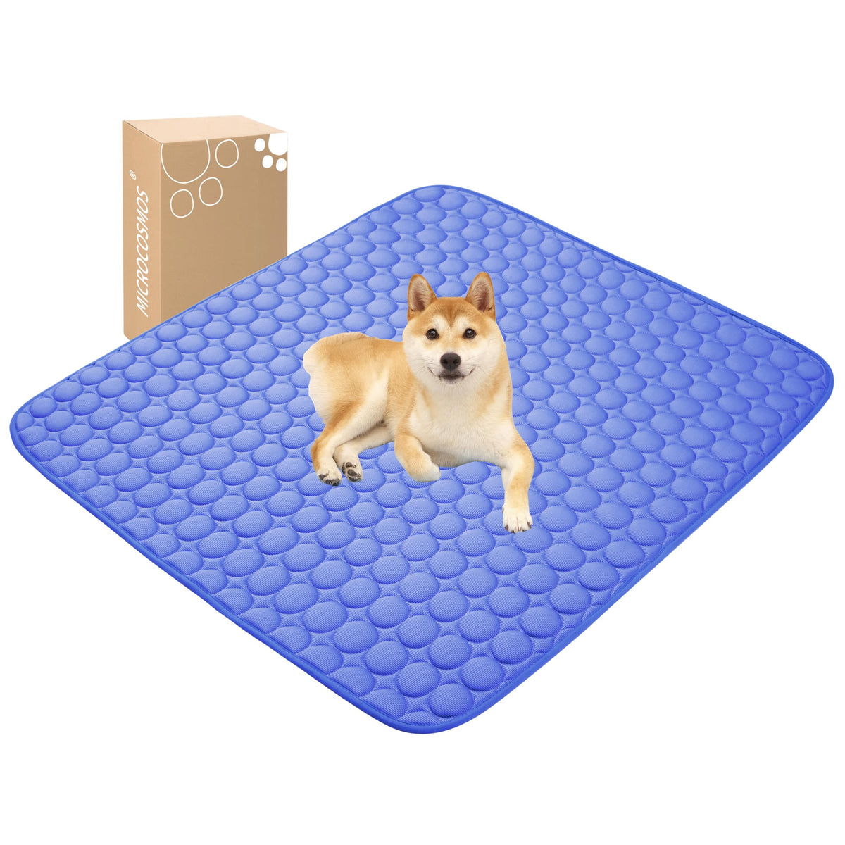 MICROCOSMOS Summer Cooling Mat & Sleeping Pad- Water Absorption Top, Easy Carry, EZ Clean, Materials Safe. Keep Cooling for Pets, Kids and Adults.(Navy Blue, 40" x 28")