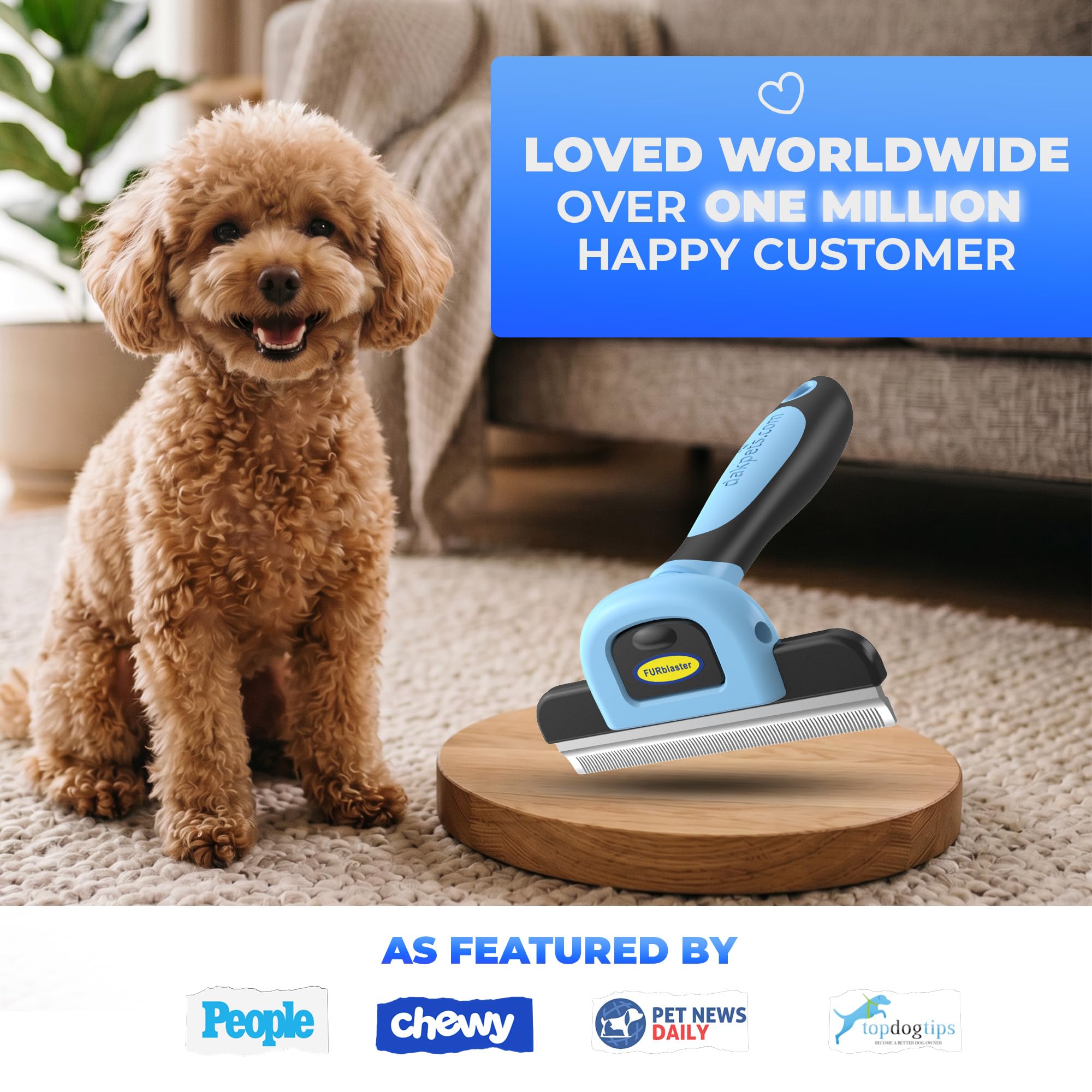 DakPets Dog Brush for Shedding – Stainless Steel Deshedding Dog Brush, Dog Grooming Brush & Deshadding Tool for Dogs & Cats, Remove Undercoat Hair for Short & Long Haired Dogs & Cats