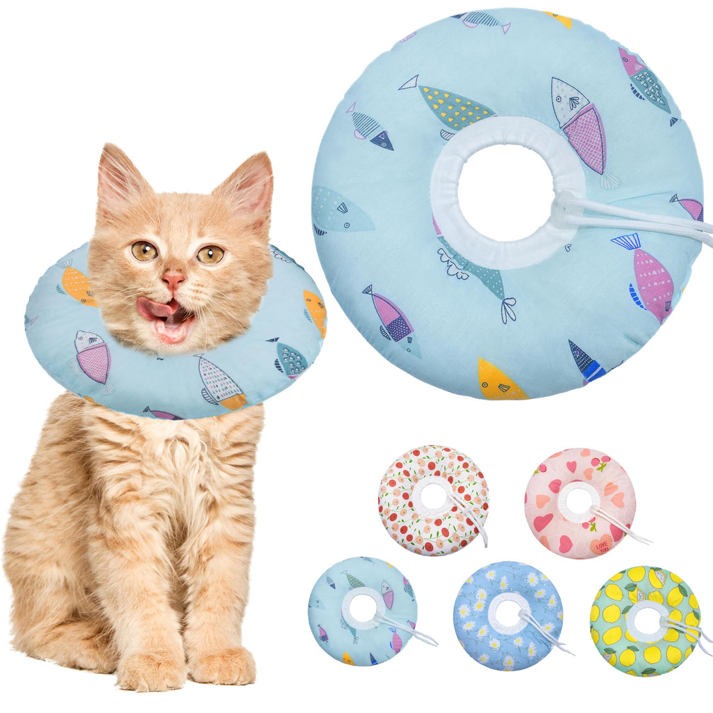 Seyezo Cat Cone Collar Soft, Adjustable Cat Recovery Cone, Orange, Small