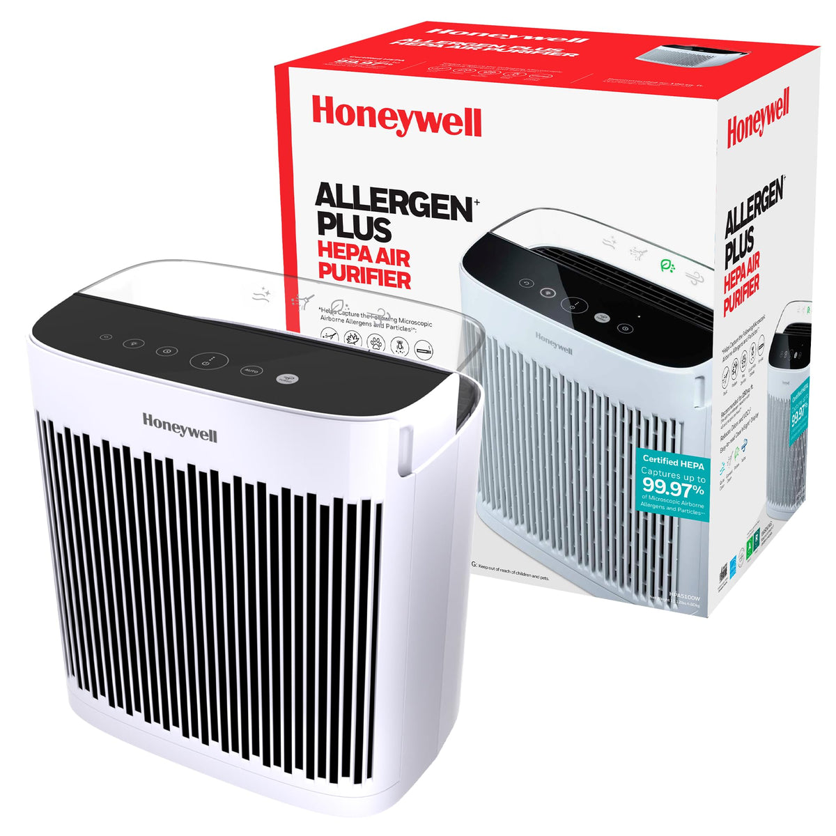 Honeywell HEPA Air Purifier for Home and Small-Medium 938 Ft² Rooms, White