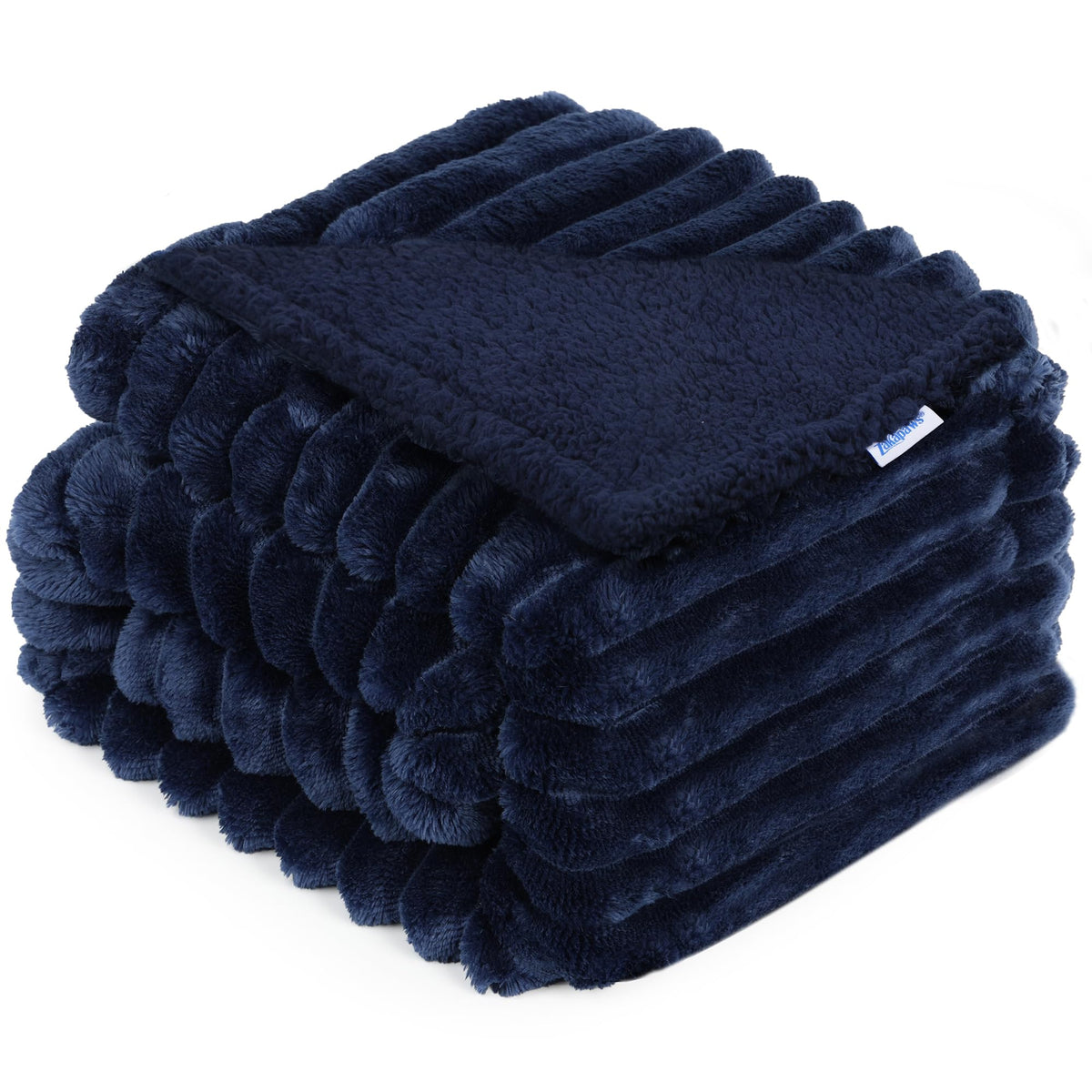 ZAKAPAWS Reversible Waterproof Sherpa Pet Blanket for Large Dogs & Cats