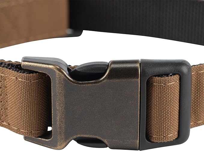 Carhartt Nylon Duck Dog Collar, Fully Adjustable Durable 2-Ply Cordura Nylon Canvas Collars for Dogs, Carhartt Brown, Medium