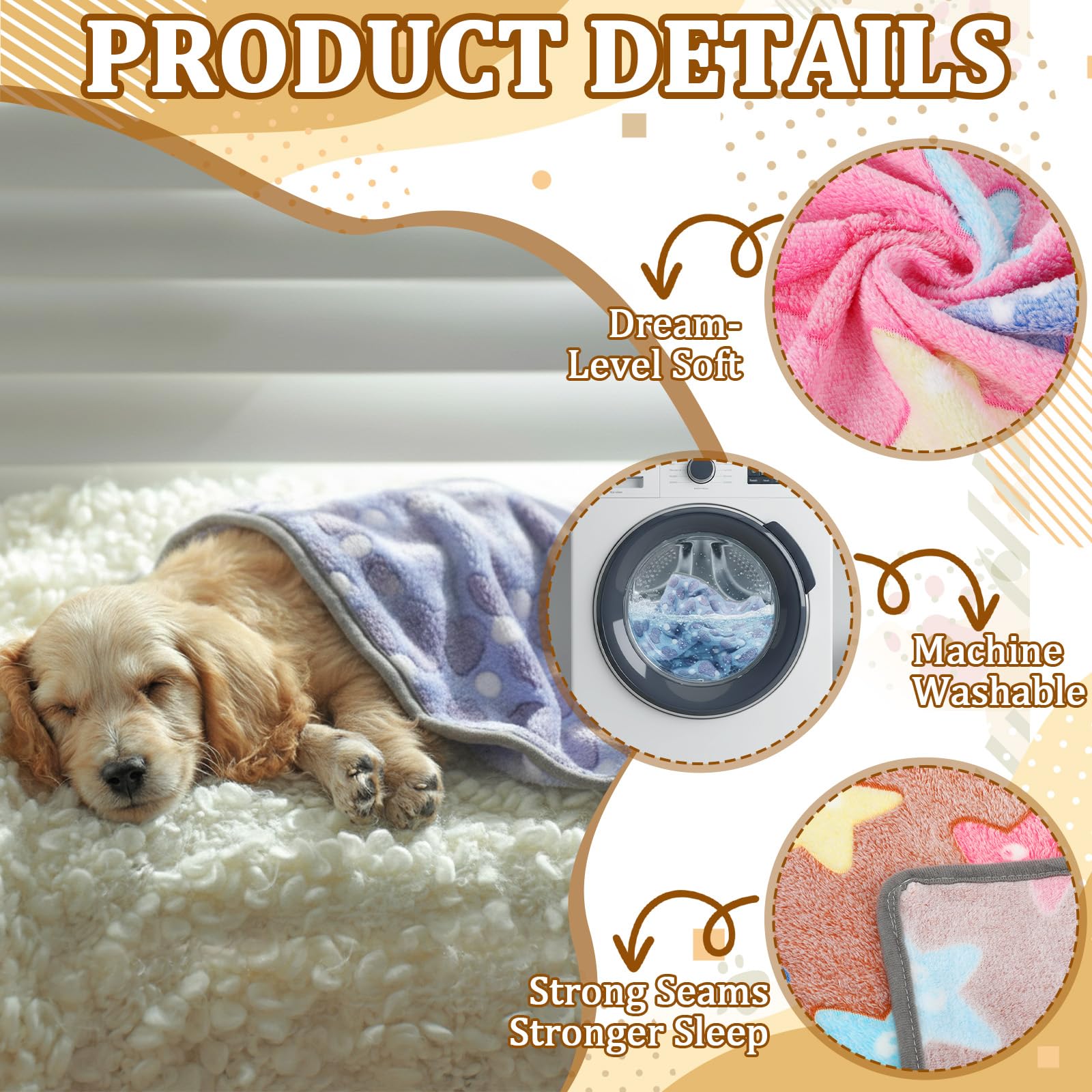 BrightRow 20 Pcs Puppy Blanket Bulk Soft Fluffy Flannel Pets Fleece Blankets for Small Dogs Throw Warm Bed Washable Sleep Mat Bed for Shelter Stray Dog Puppy Cat, 16x24 Inches
