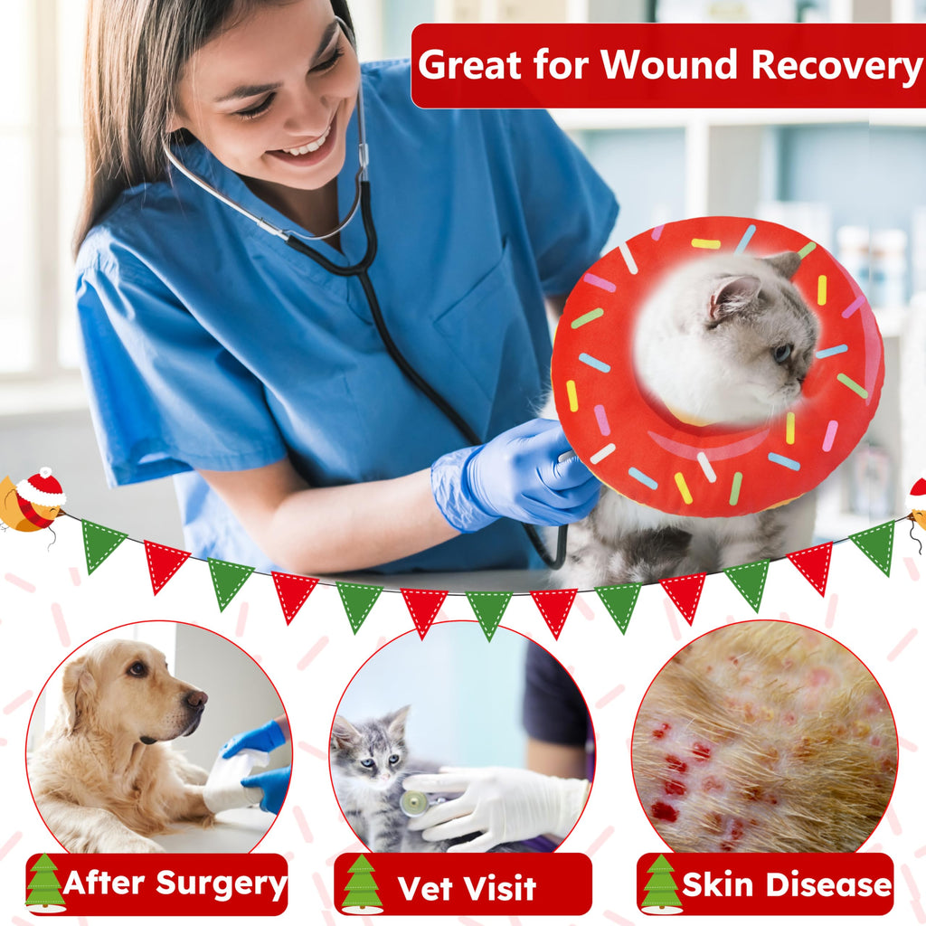 Hpetppy Cat Cone Collar Soft, Cat Recovery Collar for Wound Healing Cute Kitten Donut Adjustable Pet Cones to Stop Licking Comfortable Lightweight Neck Elizabethan Collars for Kittens After Surgery