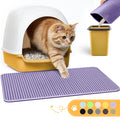 Powools Cat Litter Mat, 23.2 x 14.6 in, Waterproof, Non-Slip, Purple