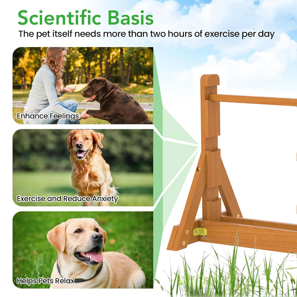 SuniBoxi Dog Agility Set, Wooden Dog Agility Jumps & Dog Hurdles,Dog Agility Equipment