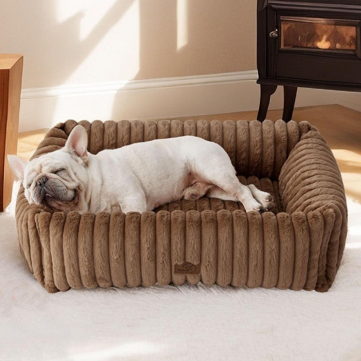 Bedsure ComfyFleece® Cute Dog Beds Large Sized Dog Washable，36in Cream