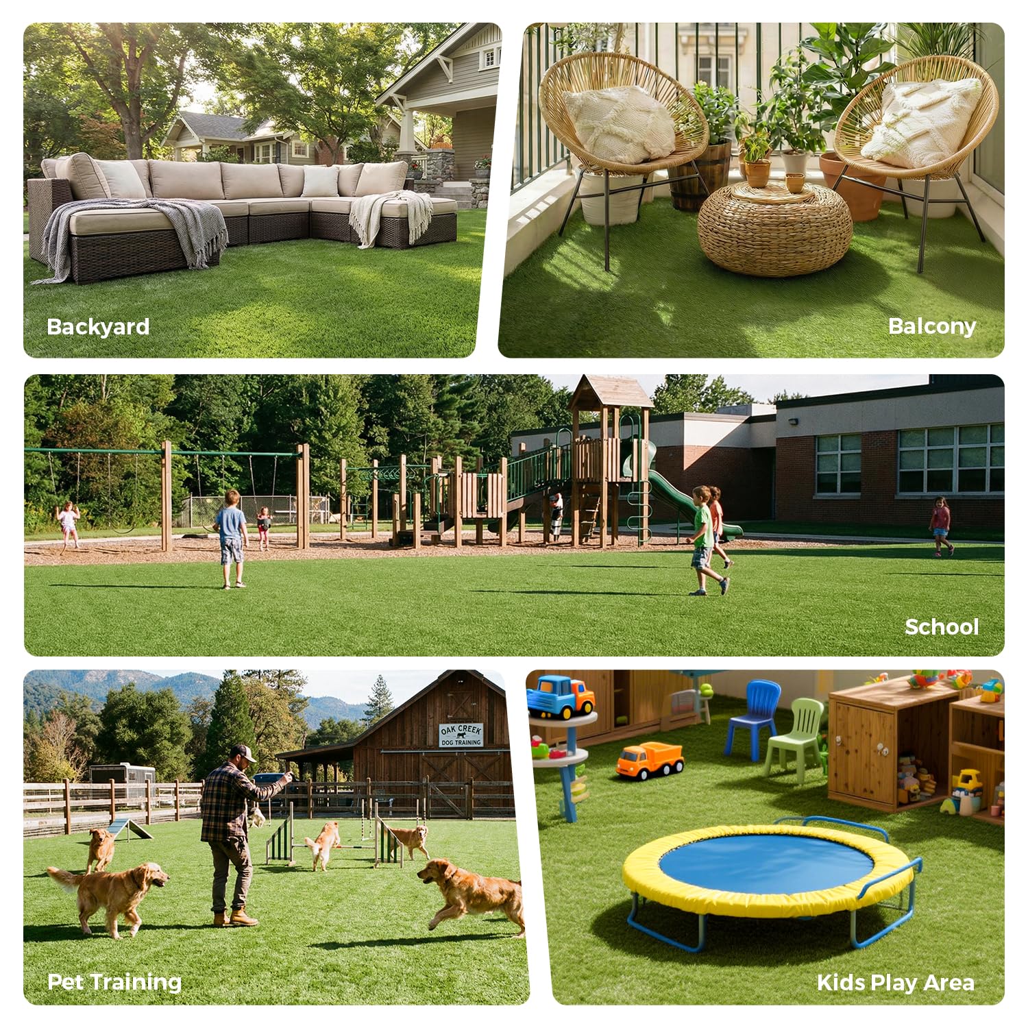 Artificial Grass Rug Indoor Outdoor, 5 x 6FT Faux Grass with Drainage Holes