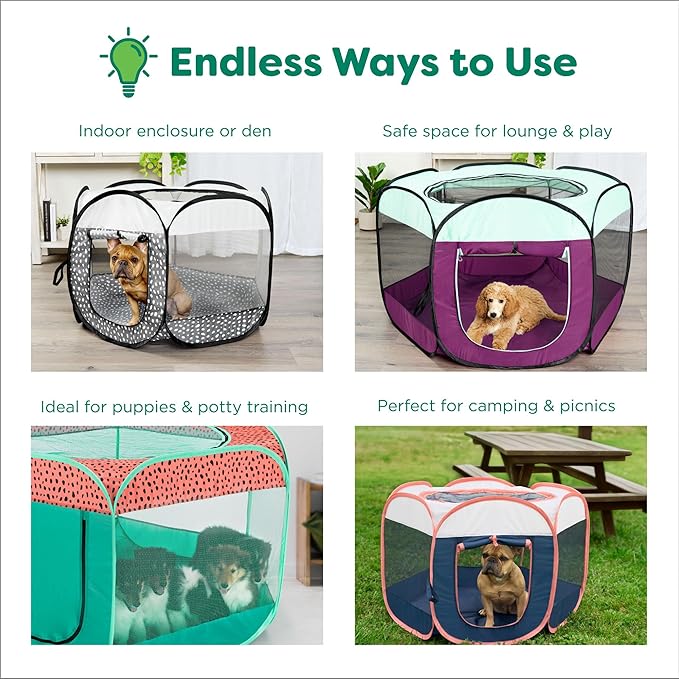 Furhaven Portable Pet Playpen for Dogs & Cats, Extra Large Indoor Kitten Playpen with Mesh Sides, Foldable Dog Playpen for Small Dogs, Pop Up Travel Dog Pen, X-Large, Pet Crate with Mesh Sides, Navy