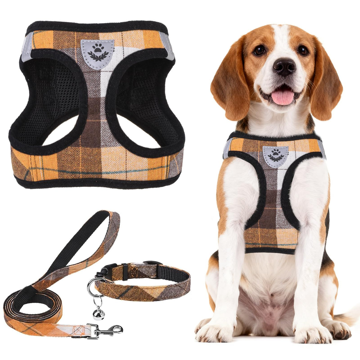 PUPTECK Dog Harness, Collar and Leash Set No Pull for Small Medium Sized