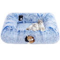 Extra Large Cat Tunnel Bed, 4 Ways Tunnels for Indoor Cats, Multi-cat Family Pet Bed & Cave, Plush Cat Donut with Washable Middle Mat, Exit Balls, Pet Play Toy for Kitten Puppy Rabbit, Blue
