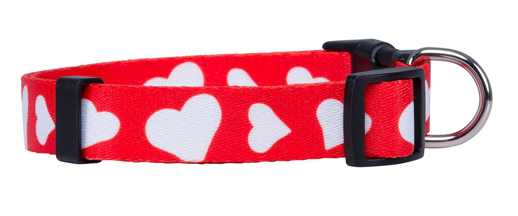Native Pup Valentine’s Dog Collar- Valentines Day Pet Collars- Valentine Girly Hearts- Pink Red Heart- Cute Boy Girl Puppy Gift- Adjustable for Small, Medium, Large Breeds (Red Heart, Medium)