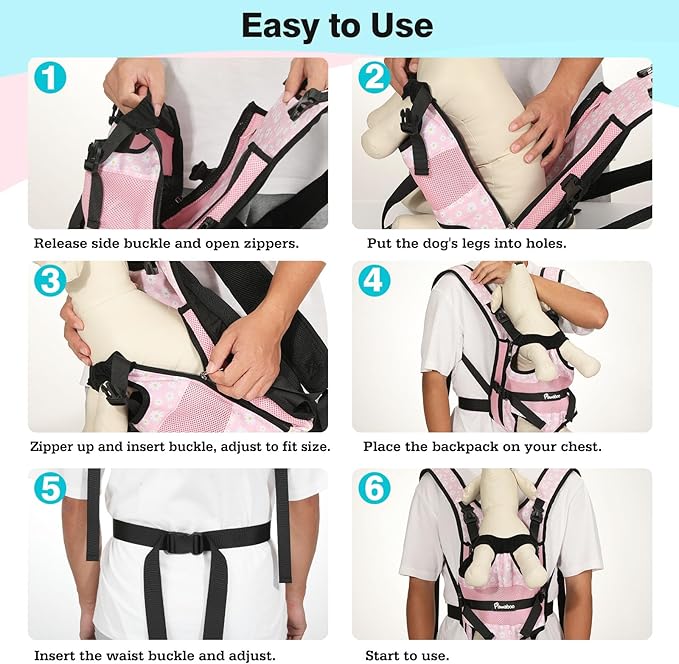 Pawaboo Pet Front Carrier Backpacks for Small Medium Dogs