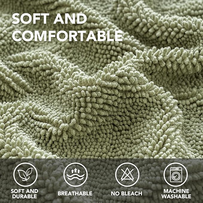 H.VERSAILTEX Non Slip Pet Couch Cover Chenille Dog Bed Protector Thick Soft Sofa Slipcover Pet Friendly Washable Couch Cushion Covers for Pets (30" x 70", Sage)