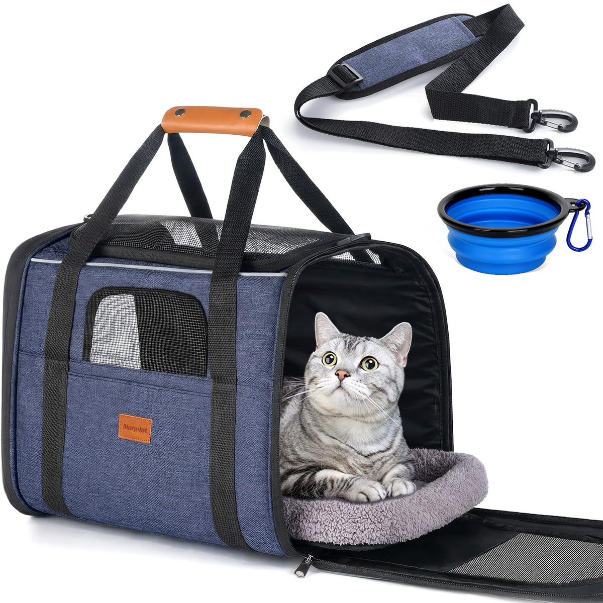 Morpilot Cat Carrier Soft for Large Medium Cats and Puppy up to 20lbs