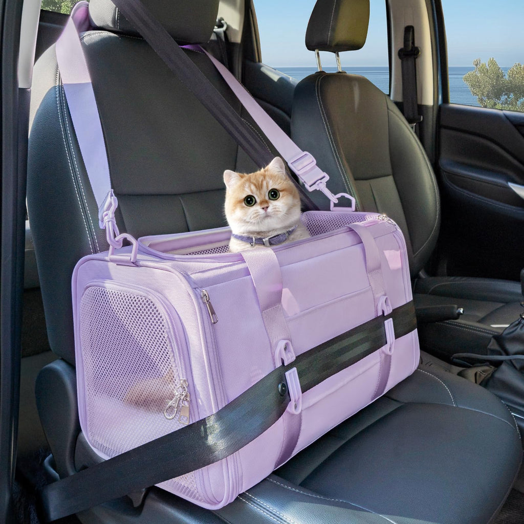 PETSFIT Cat Carrier Soft with Patented Safety Buckles, Safe for Car Travel