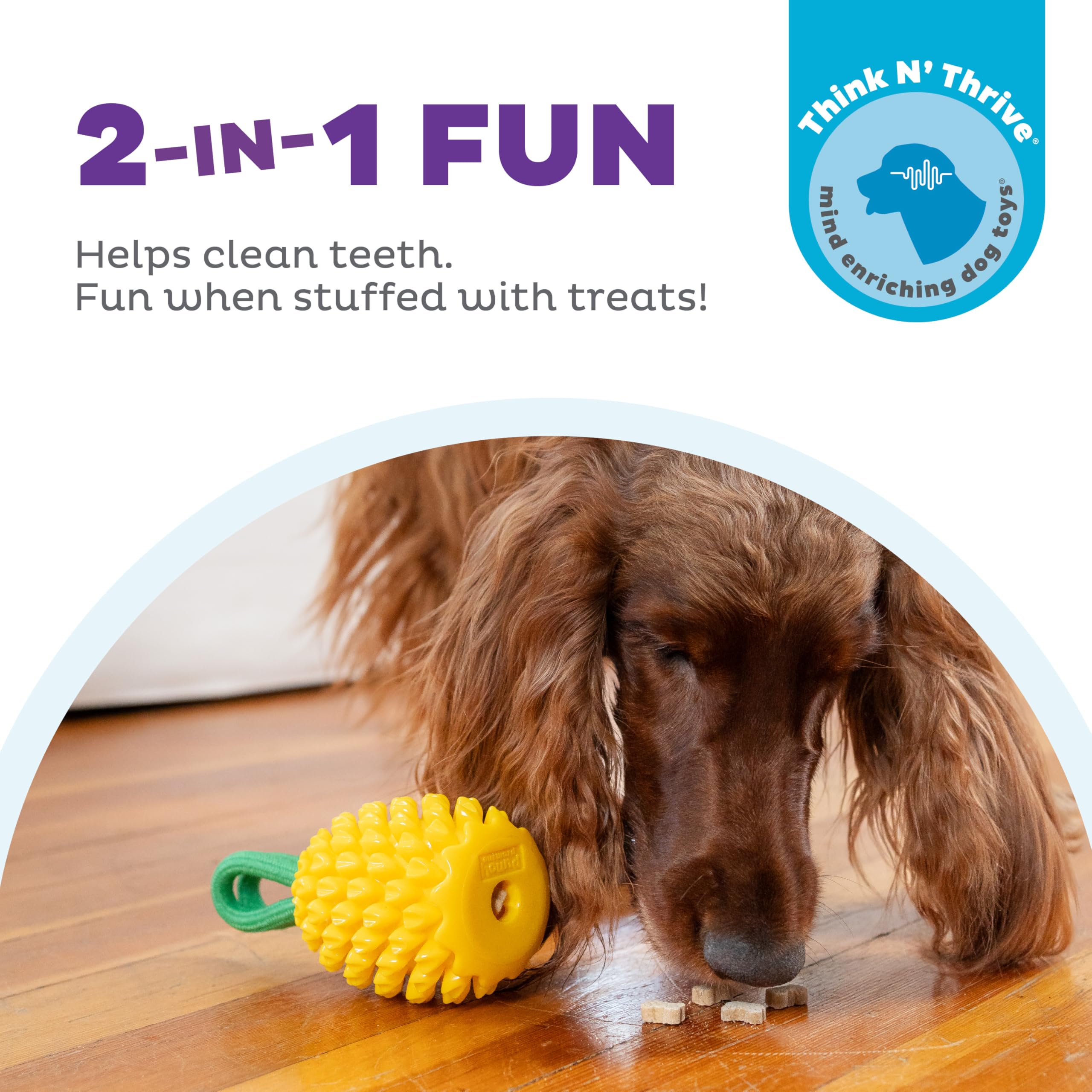 Outward Hound Dental Pineapple Dog Toy & Treat Stuffer, 6.8″ x 3.3″ Pineapple-Scent Interactive Chew for Dogs, Promote Healthy Teeth, Gums & Mental Enrichment, Reduce Boredom & Support Dental Health