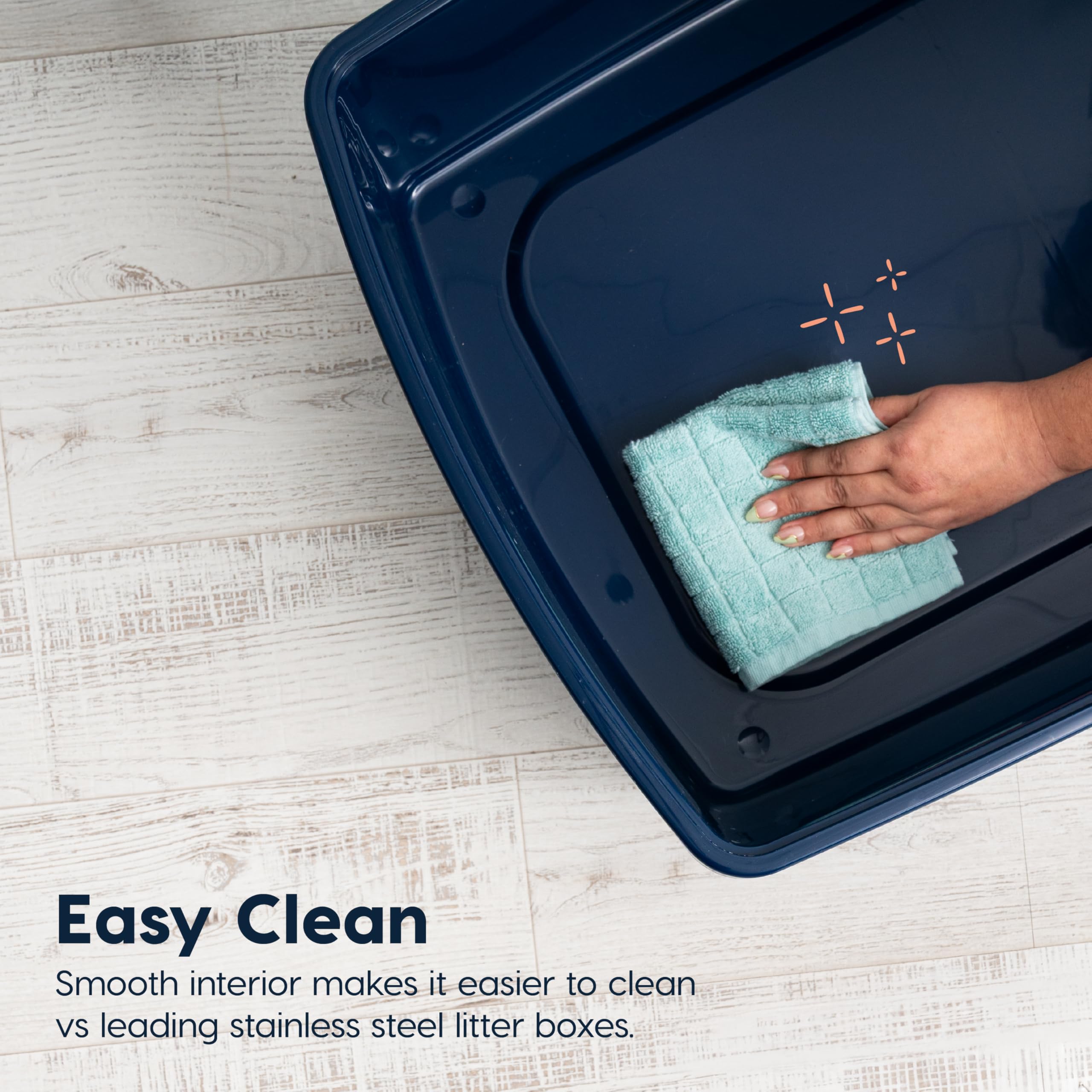 IRIS USA XX-Large Side Entry Cat Litter Box, Navy