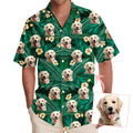DILYPOD Custom Hawaiian Shirt with Face, Personalized Button Down Hawaiian Shirts for Men, Women, Custom Photo Hawaiians Shirt, Customized Dog Pet Face, Tropical Hawaiians Shirts 2
