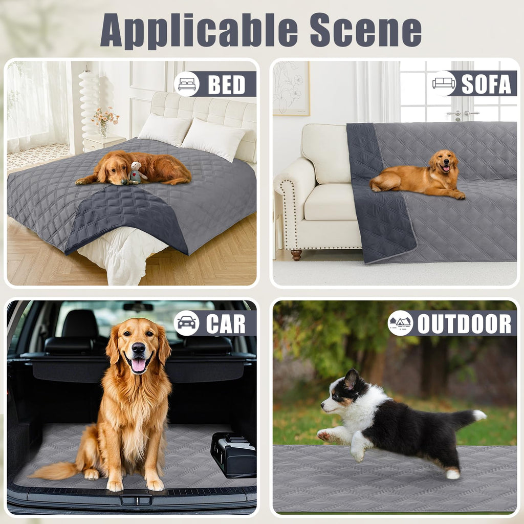 Smiry Waterproof Dog Bed Cover, Reversible Pet Blanket for Sofa Couch