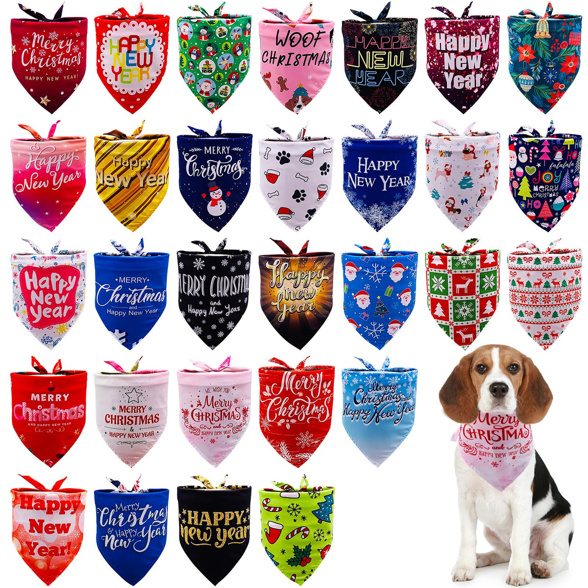 Pai Sence Pride Day Dog Bandanas Bulk for Small Dogs Sewn Edges 18" 30Pcs S