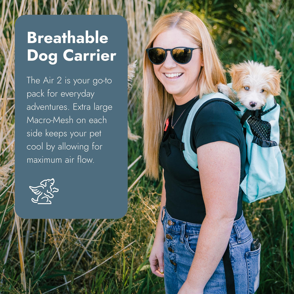 K9 Sport Sack Air 2 - Medium, Summer Mint - Ideal for Dogs with 17-19” Back Length - Durable, Breathable Backpack-Style Carrier - Perfect for Walks, Short Hikes & Public Transportation