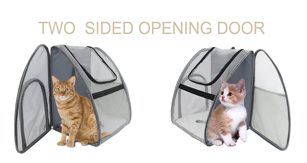 NextFri Pet Carrier Backpack, Ventilated and Breathable for Cats Dogs, Collapsible Designed for Travel, Hiking & Outdoor Use Black
