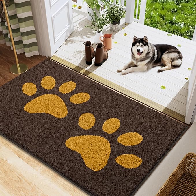 Buganda Dog Door Mat for Muddy Paws 47x24, Absorbent Doormat for Inside — 48.0"l X 30.0"w X 0.6"th