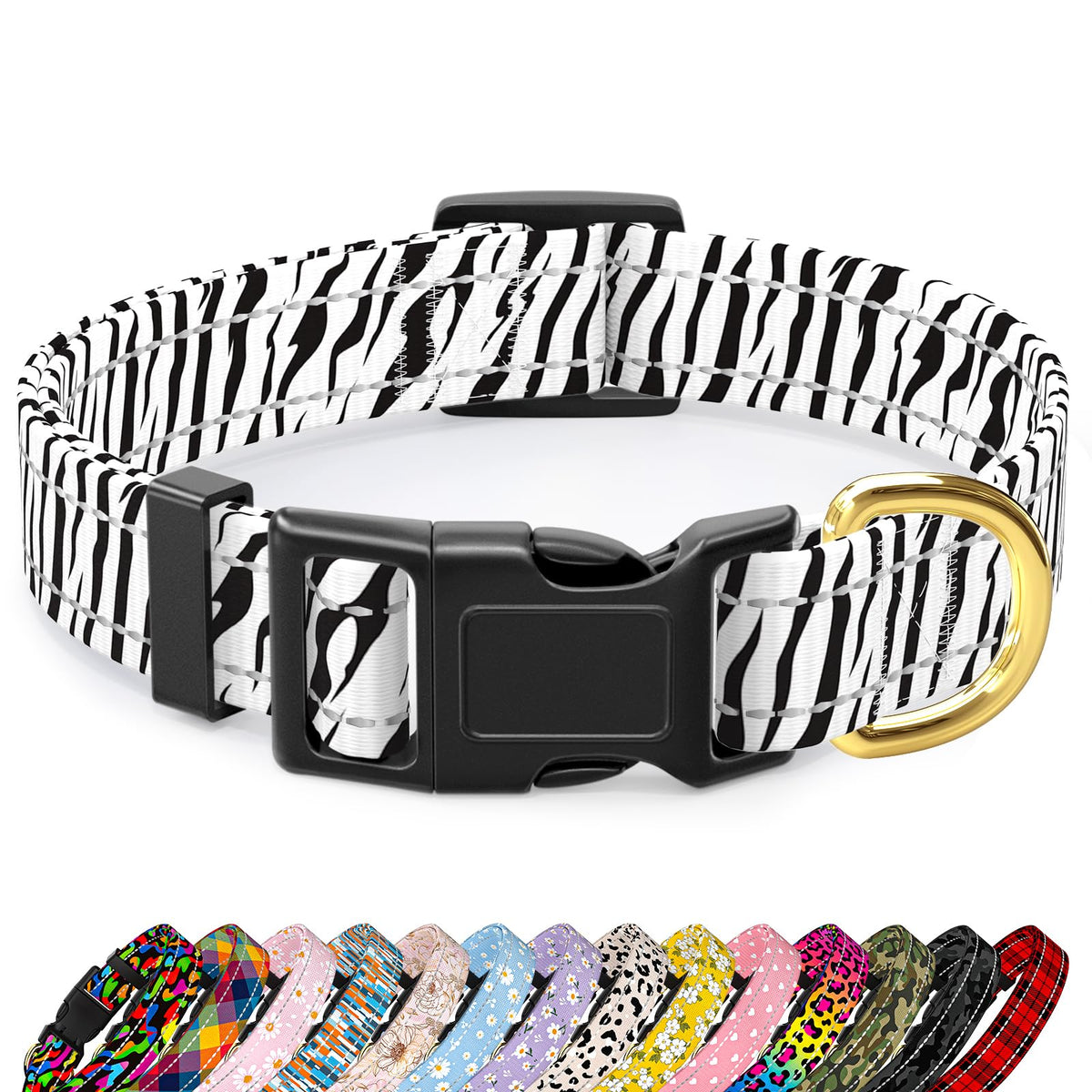 TMOODEL Reflective Dog Collar for Small Dogs, Green Camouflage Pet Collar,S