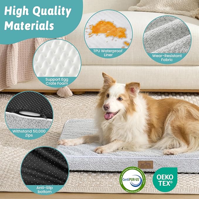COZY KISS Flat Dog Bed Mat Washable for Extra Large Dogs, XL 44x32 inch